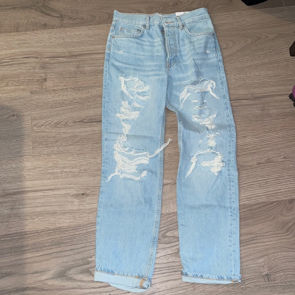 NEW Zara distressed “Relaxed boyfriend “ jeans!